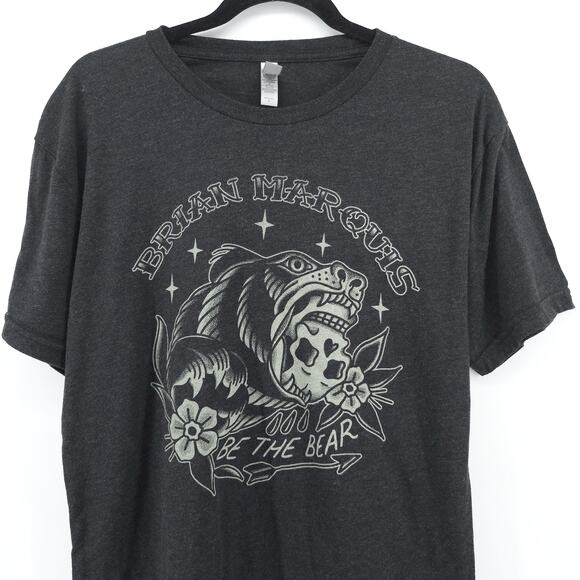 Next Level Womens Boho Brian Marquis Dark Gray Be The Bear Graphic T-shirt | L - Picture 2 of 9